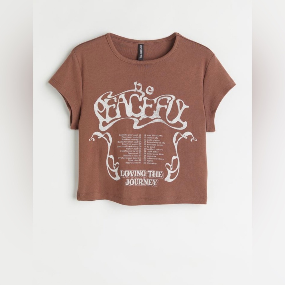 Divided Be Peaceful Crop Top
